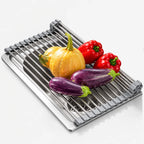 Roll-Up Stainless Steel Sink Drying Rack