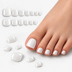 120-Piece White Press-On Toenail Set