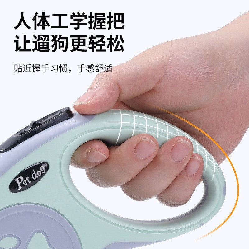 Automatic retractable pet leash with paw print, explosion-proof, outdoor dog walking leash, cross-border pet supplies, dog leash