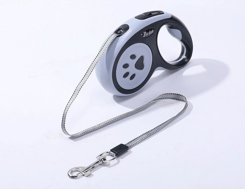 Automatic retractable pet leash with paw print, explosion-proof, outdoor dog walking leash, cross-border pet supplies, dog leash