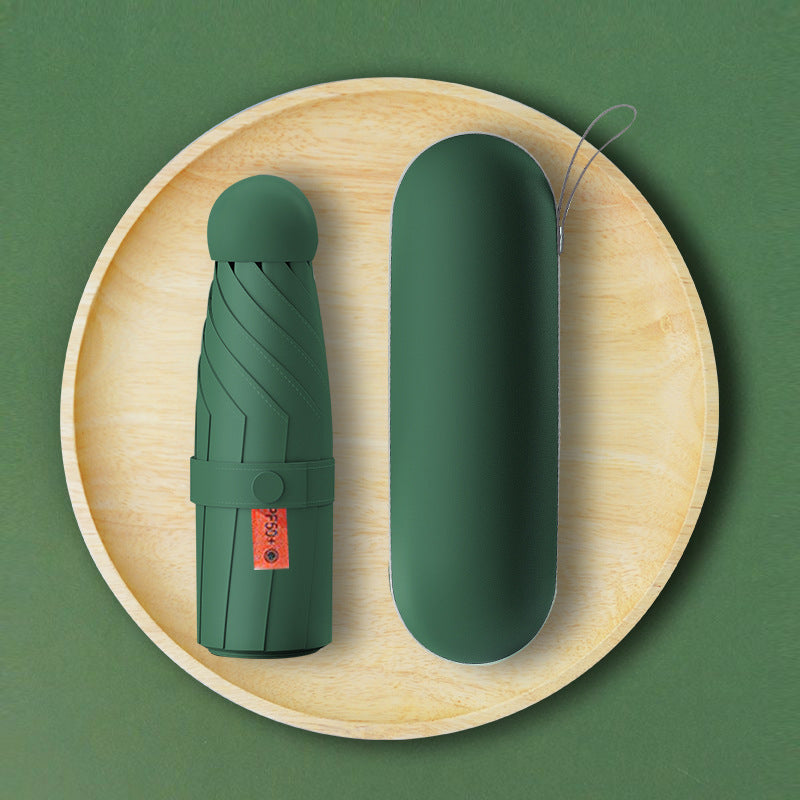 50% fold flat round umbrella for sunny and rainy days Women's sun umbrella sunscreen anti-ultraviolet capsule umbrella folding mini sunshade umbrella