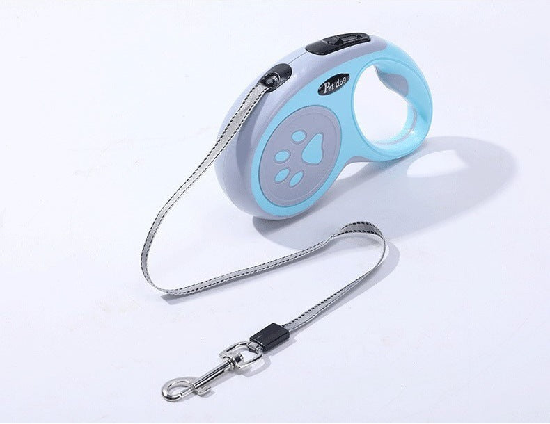 Automatic retractable pet leash with paw print, explosion-proof, outdoor dog walking leash, cross-border pet supplies, dog leash