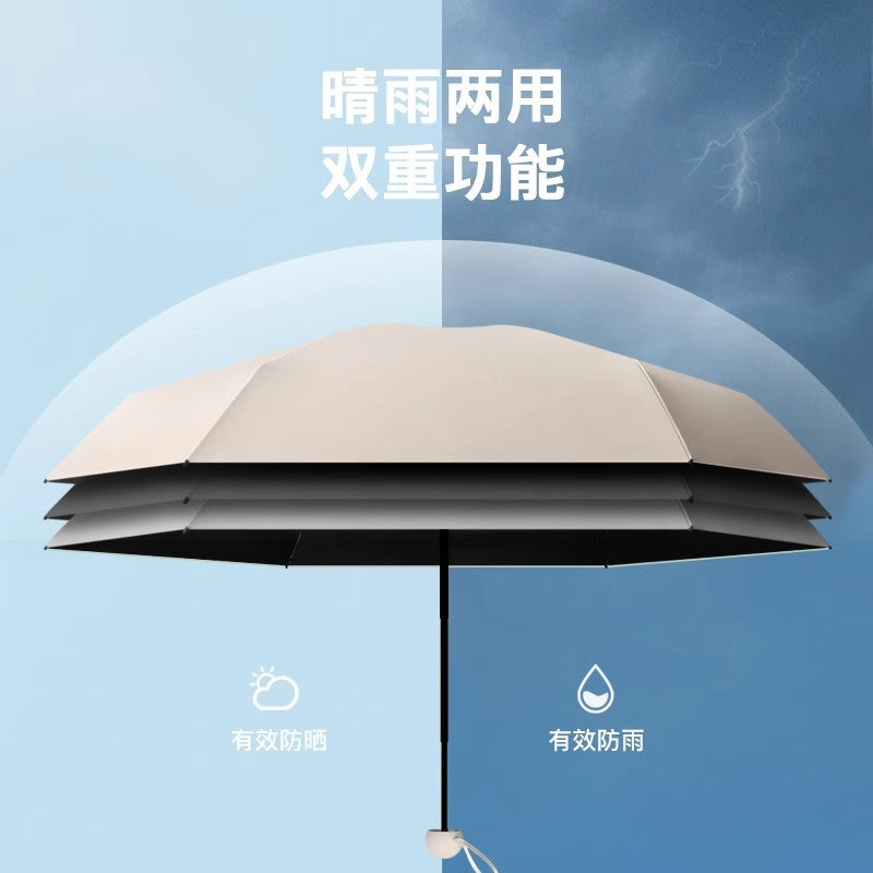 50% fold flat round umbrella for sunny and rainy days Women's sun umbrella sunscreen anti-ultraviolet capsule umbrella folding mini sunshade umbrella