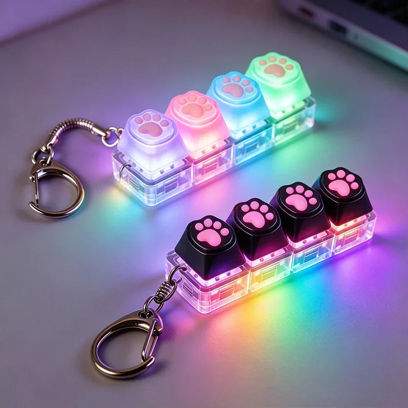 LED Keyboard Keychain Fidget Toy