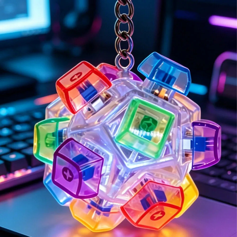 LED Keyboard Keychain Fidget Toy