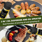 2-in-1 Glass Oil Sprayer & Dispenser – 470ml