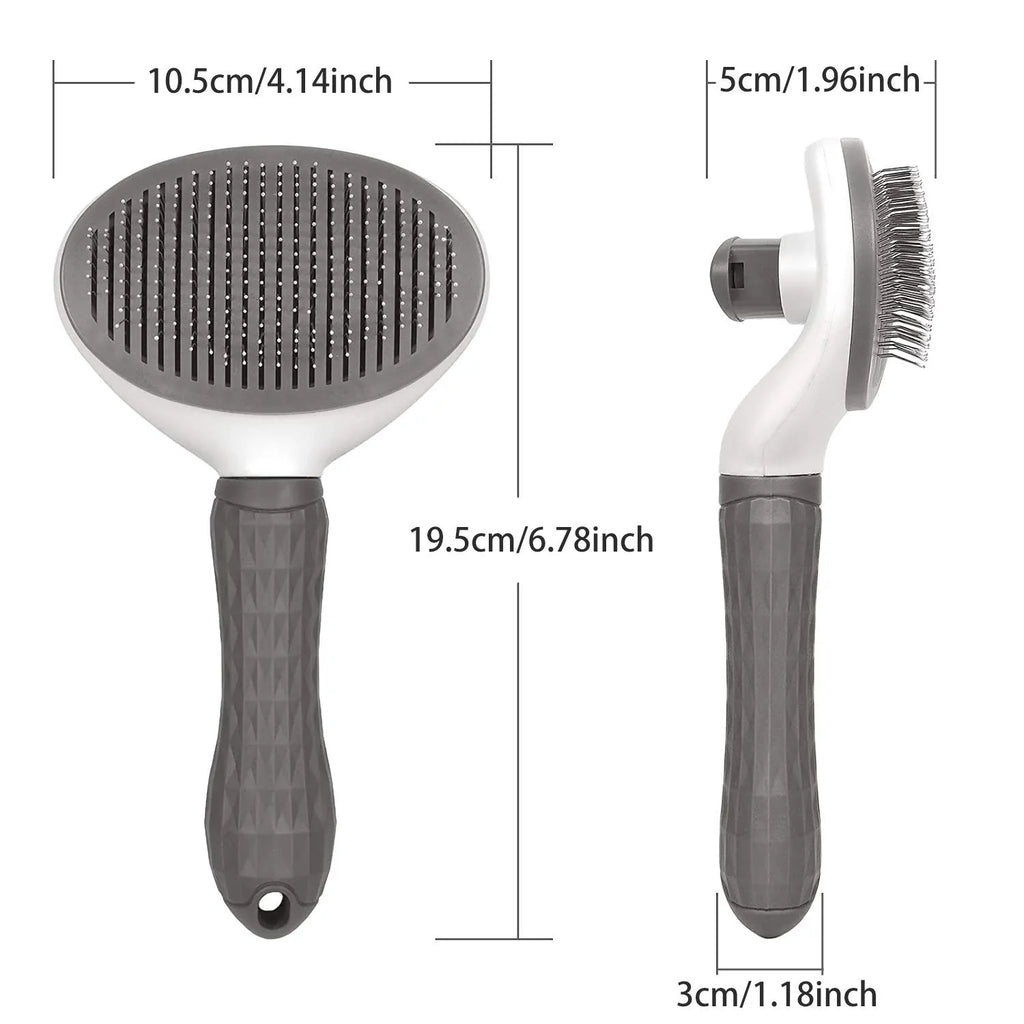 Self-Cleaning Pet Grooming Brush – Stainless Steel