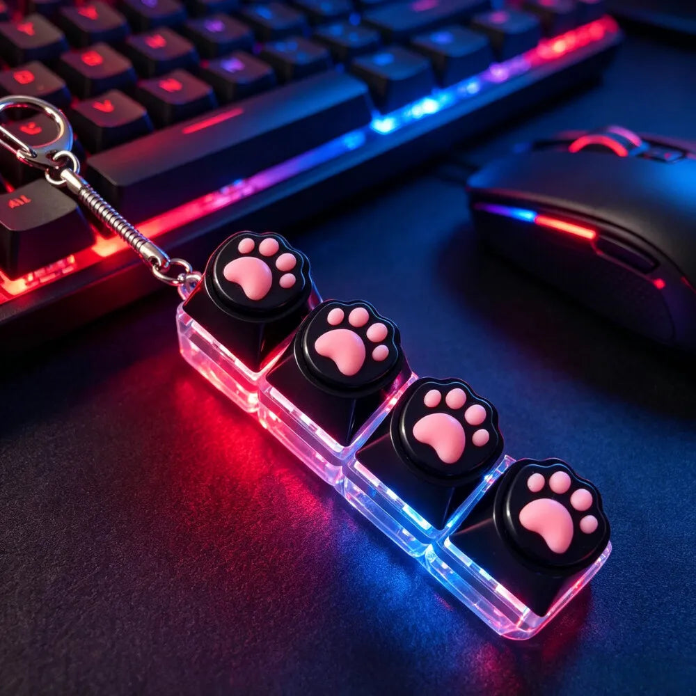 LED Keyboard Keychain Fidget Toy