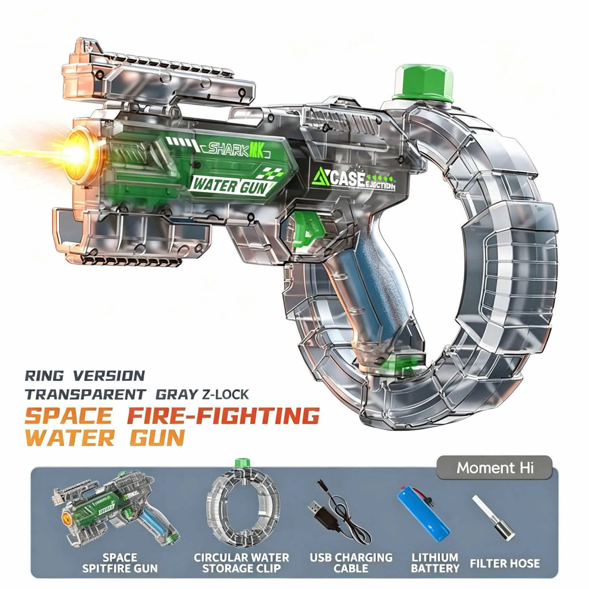 Electric Water Gun Toy with Lights
