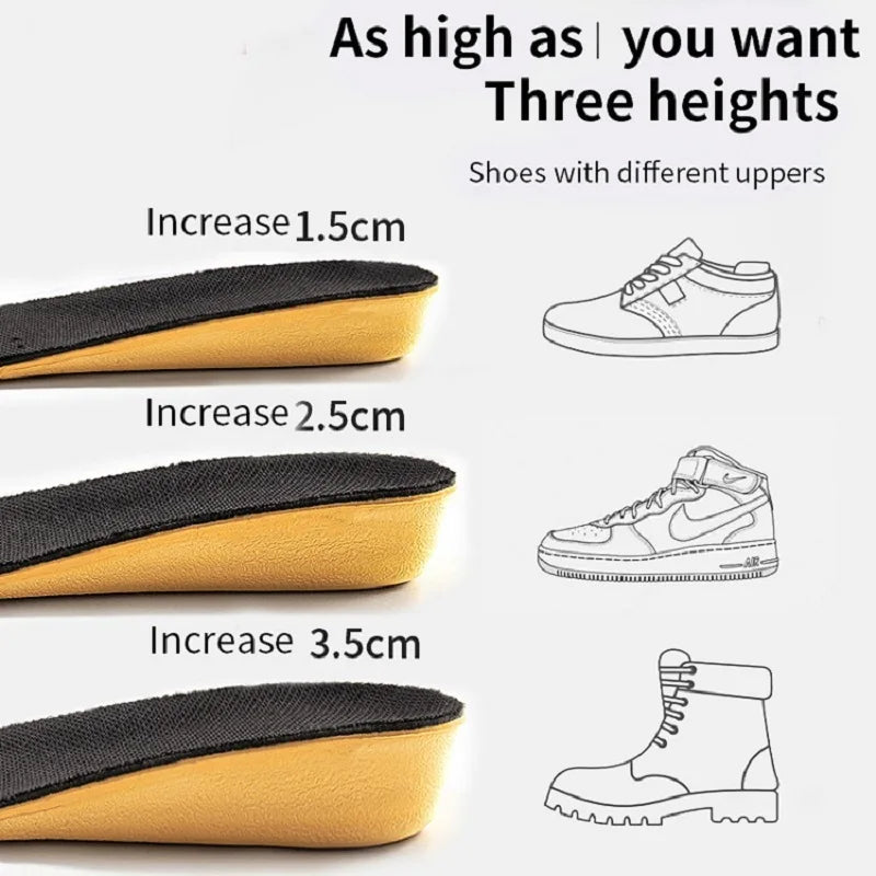 Height-Increasing Shoe Insoles with Heel Lift
