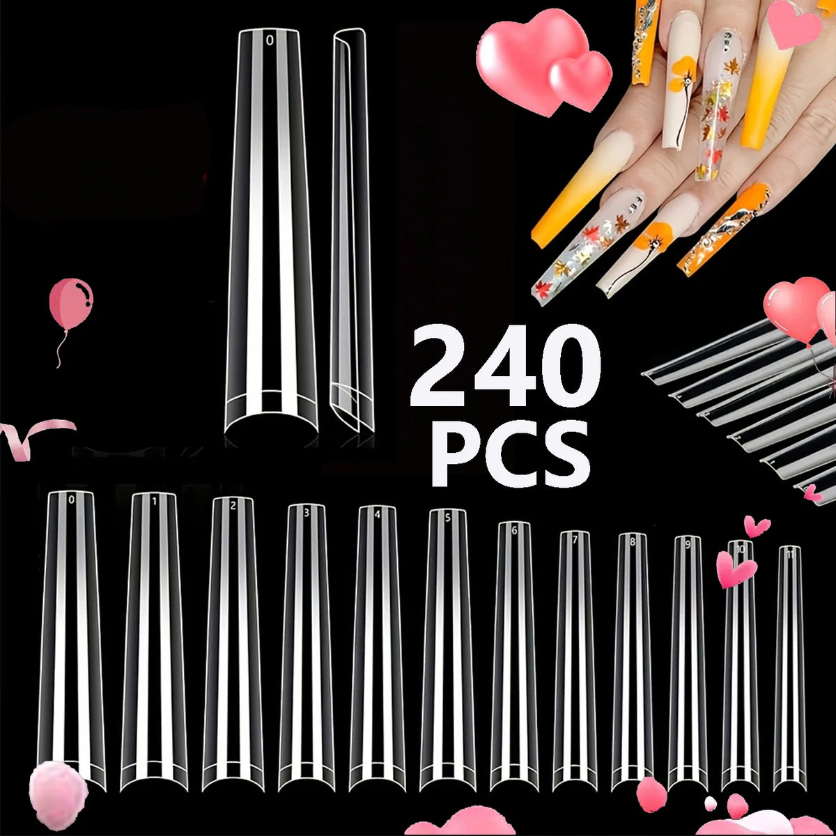 240-Piece Short Almond Press-On Nail Tips