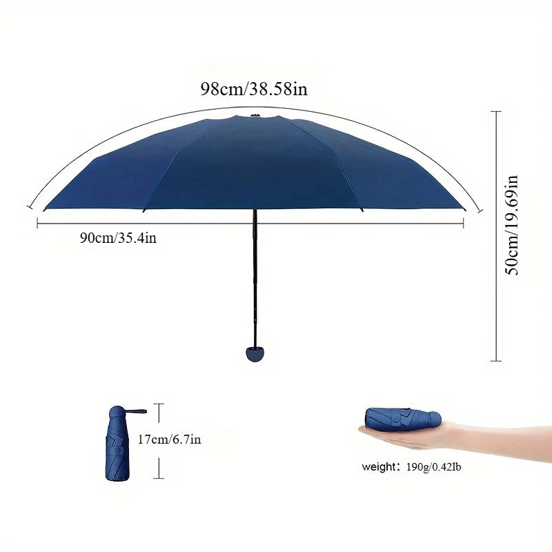 Compact 5-Fold Travel Umbrella