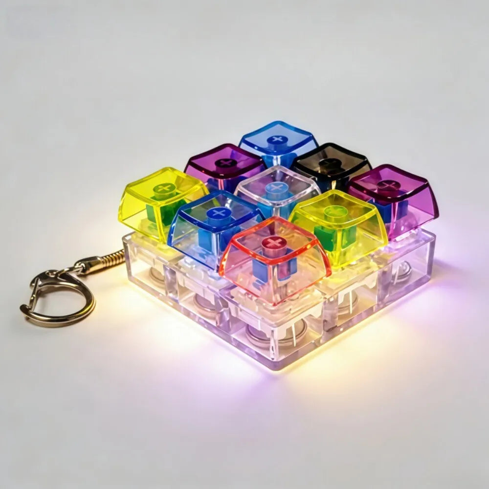 LED Keyboard Keychain Fidget Toy