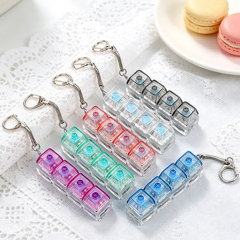 LED Keyboard Keychain Fidget Toy