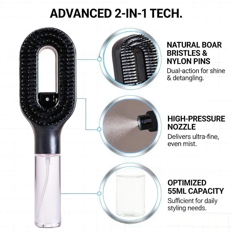2-in-1 Spray Bottle Hair Comb & Scalp Massager