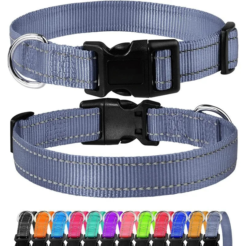 Reflective Adjustable Nylon Dog Collar