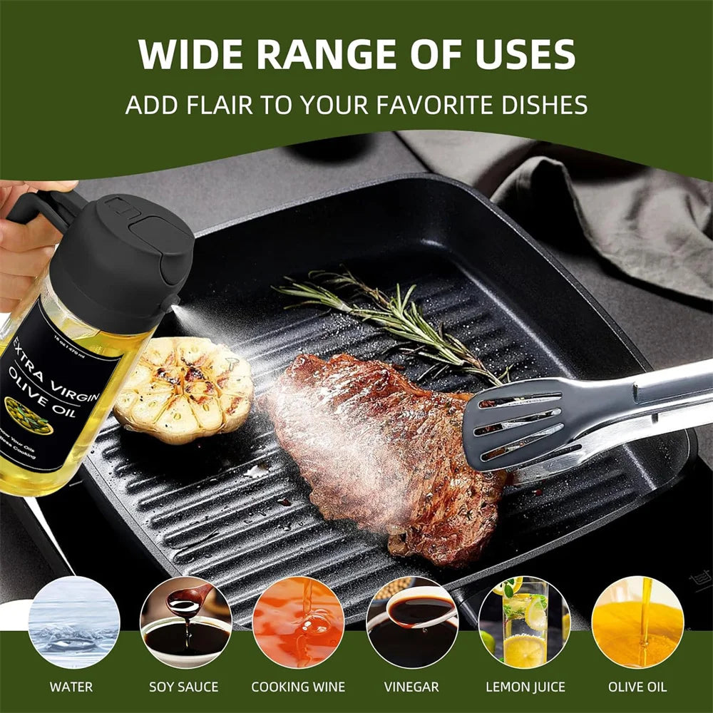 2-in-1 Glass Oil Sprayer & Dispenser – 470ml