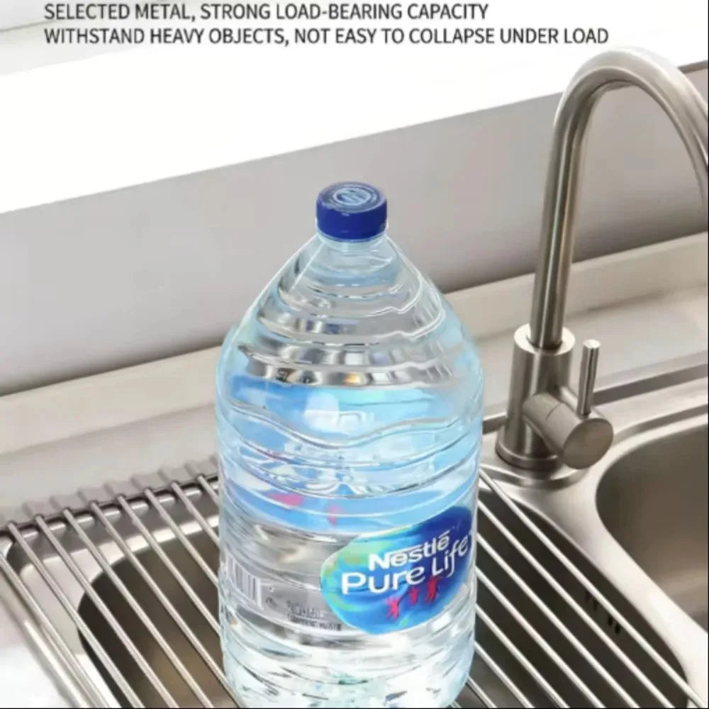 Roll-Up Stainless Steel Sink Drying Rack