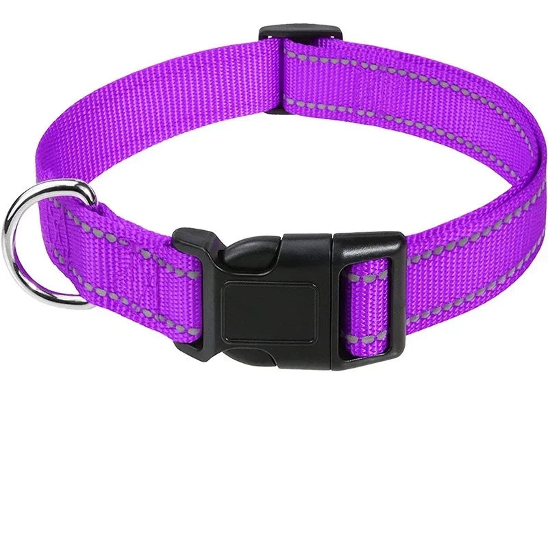Reflective Adjustable Nylon Dog Collar