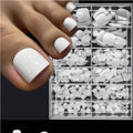 120-Piece White Press-On Toenail Set
