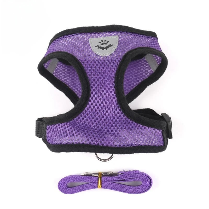 Breathable Reflective Cat & Dog Harness with Lead