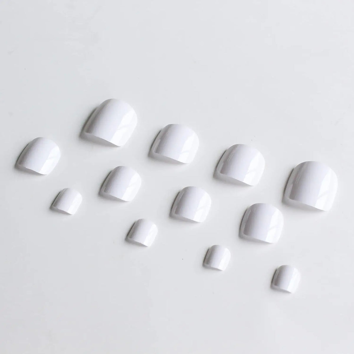 120-Piece White Press-On Toenail Set