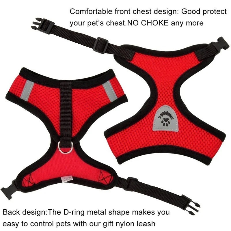 Breathable Reflective Cat & Dog Harness with Lead