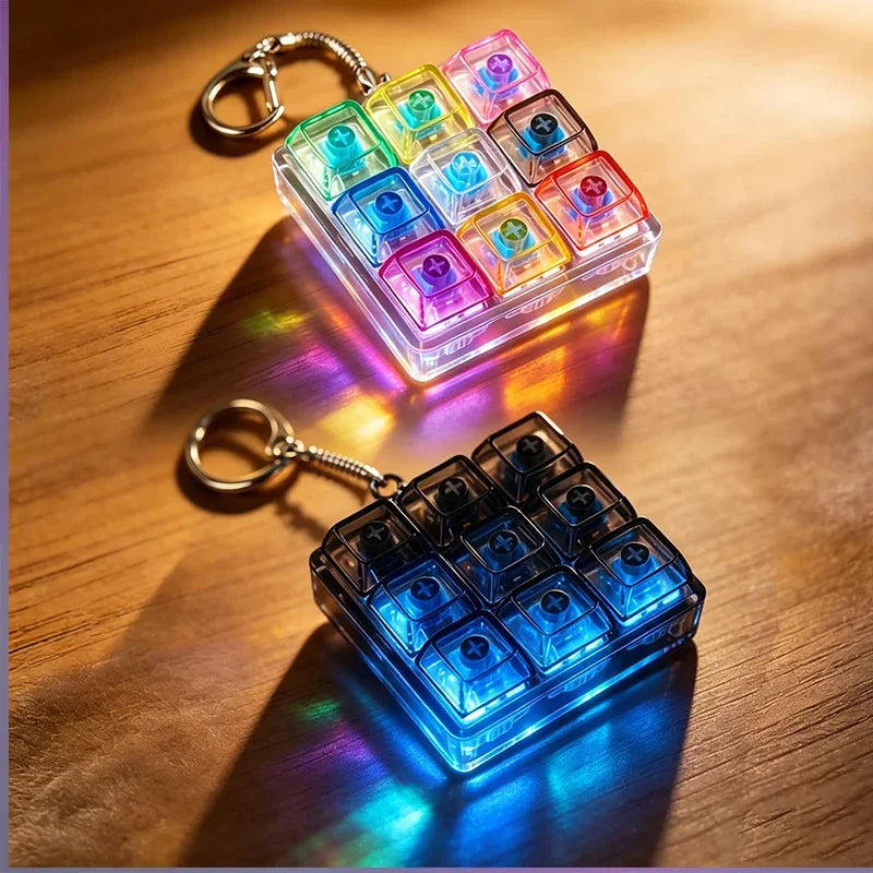 LED Keyboard Keychain Fidget Toy