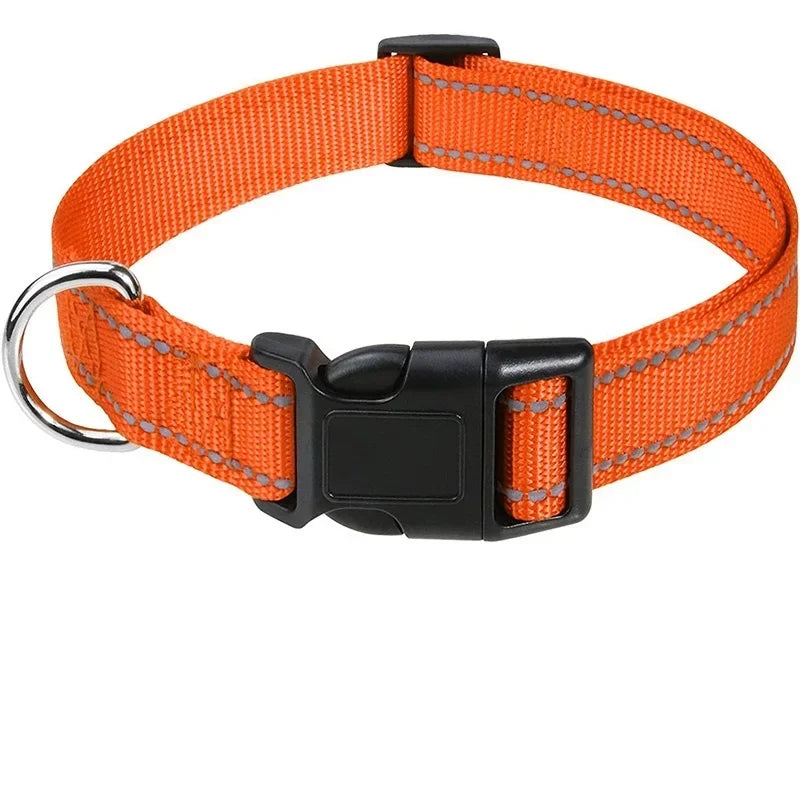 Reflective Adjustable Nylon Dog Collar