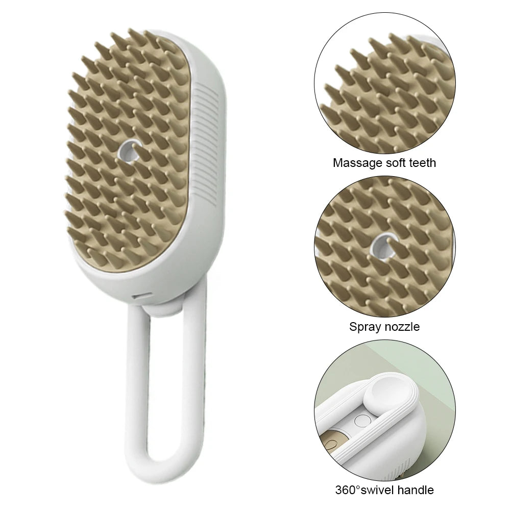 3-in-1 Electric Steam Pet Grooming Brush