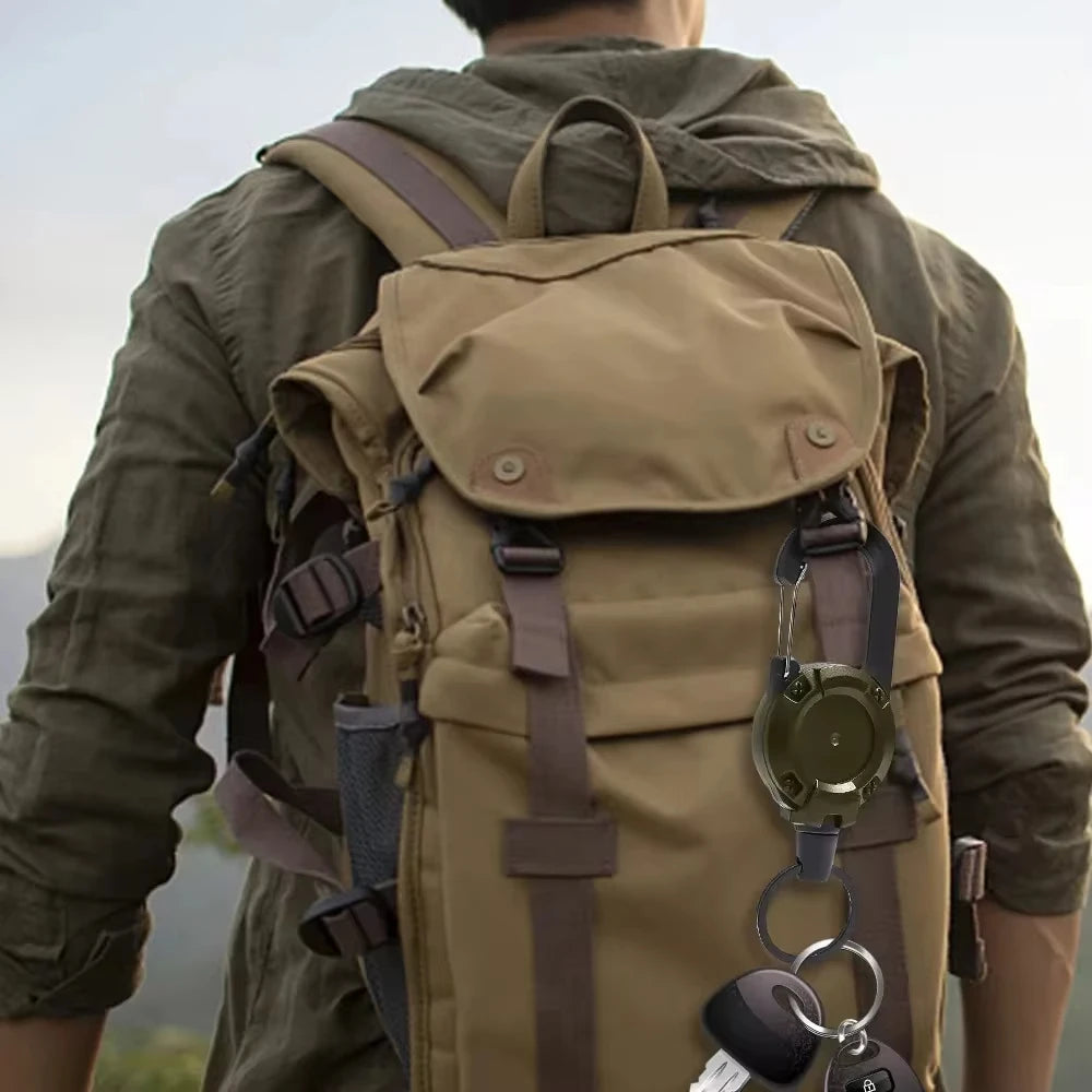 Retractable Heavy-Duty Carabiner Key Reel