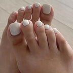 120-Piece White Press-On Toenail Set
