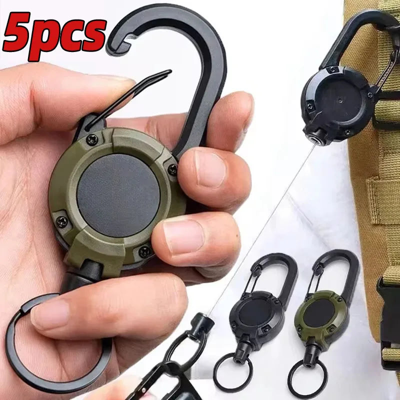 Retractable Heavy-Duty Carabiner Key Reel