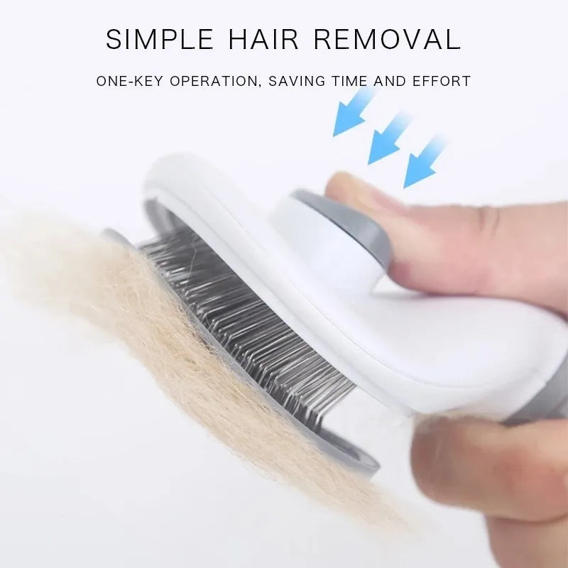 Self-Cleaning Pet Grooming Brush – Stainless Steel