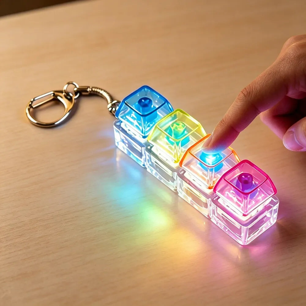 LED Keyboard Keychain Fidget Toy