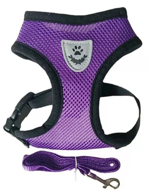 Breathable Reflective Cat & Dog Harness with Lead
