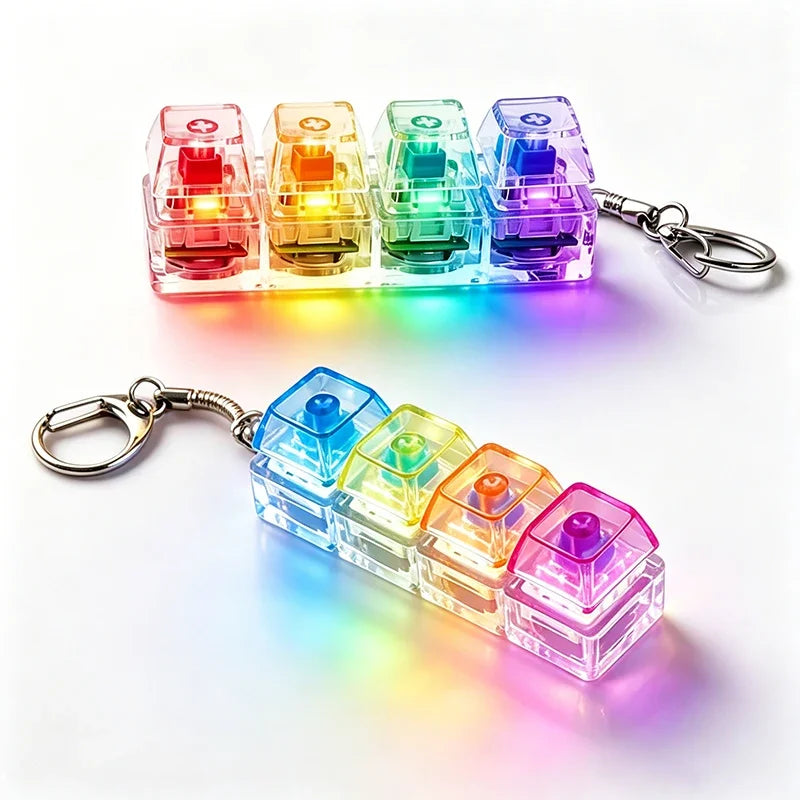 LED Keyboard Keychain Fidget Toy