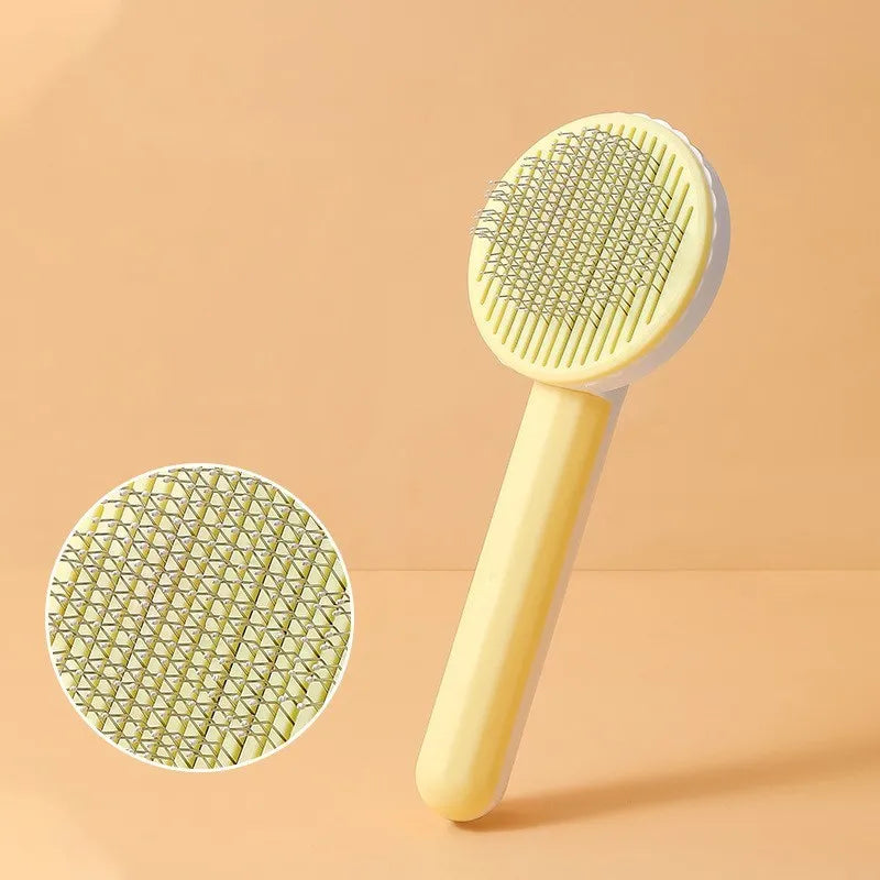 Self-Cleaning Pet Grooming Brush – Stainless Steel