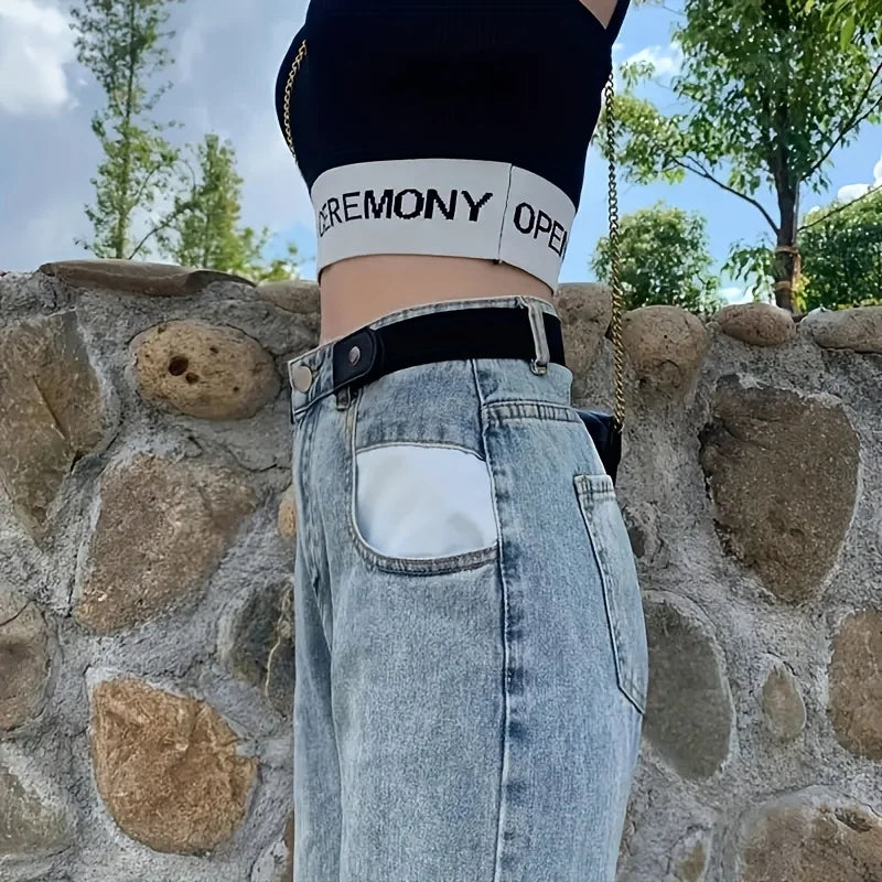 Buckle-Free Elastic Stretch Belt for Men & Women