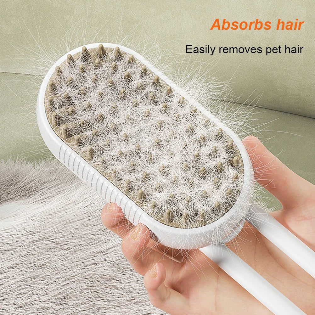 3-in-1 Electric Steam Pet Grooming Brush