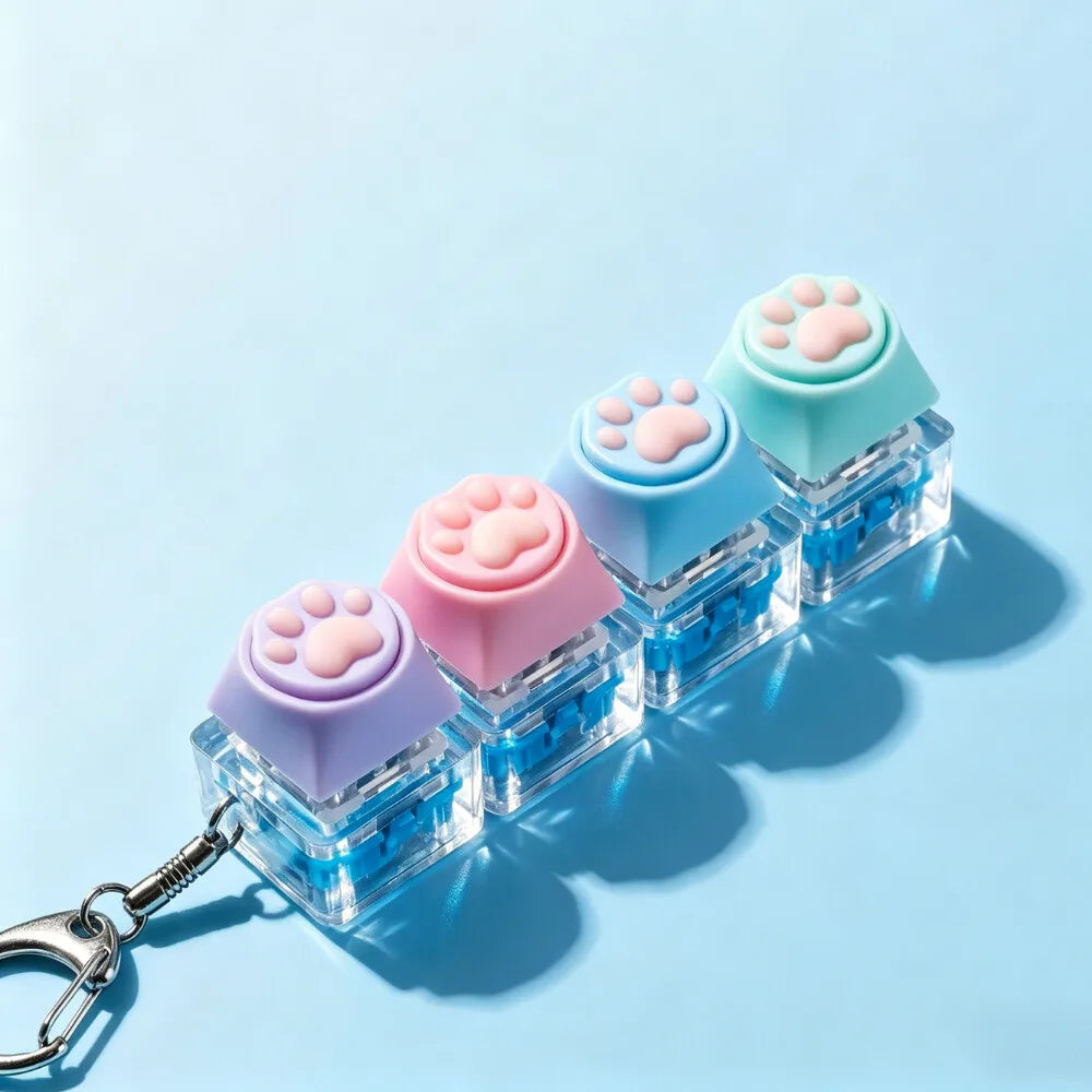 LED Keyboard Keychain Fidget Toy