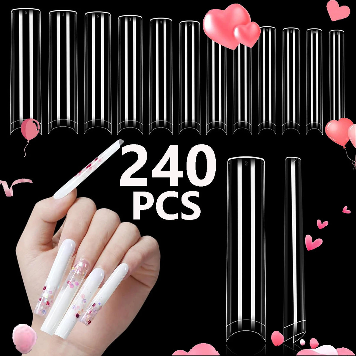 240-Piece Short Almond Press-On Nail Tips