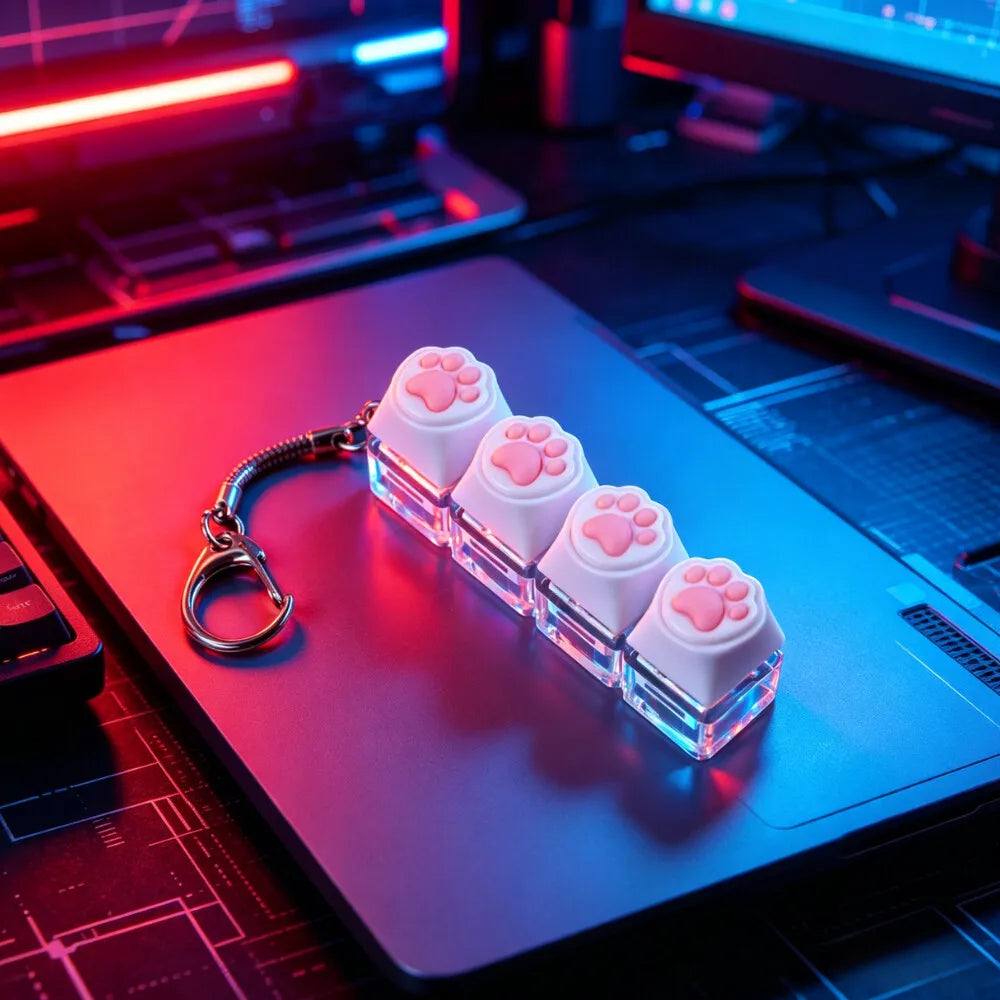 LED Keyboard Keychain Fidget Toy