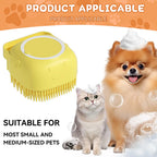 Pet Bathing & Massage Brush with Shampoo Dispenser