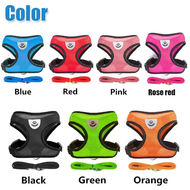 Breathable Reflective Cat & Dog Harness with Lead