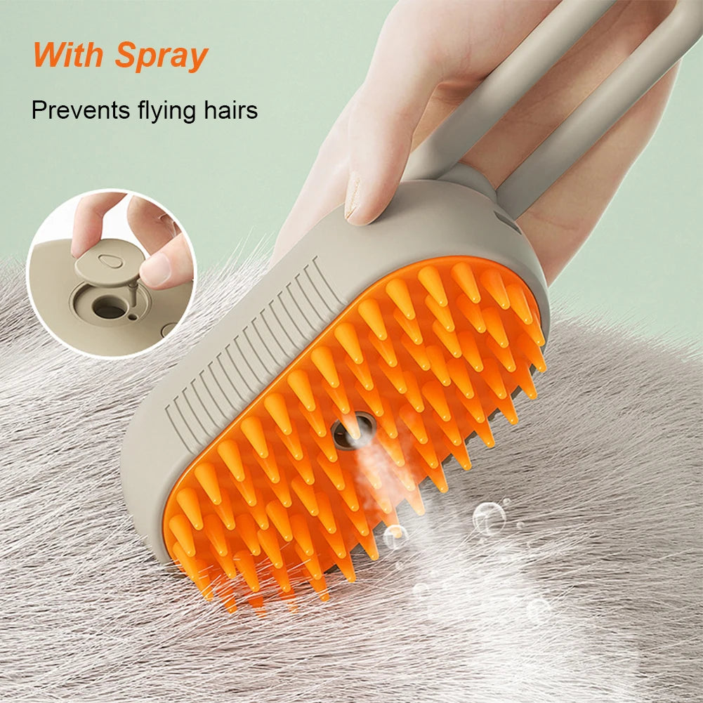 3-in-1 Electric Steam Pet Grooming Brush