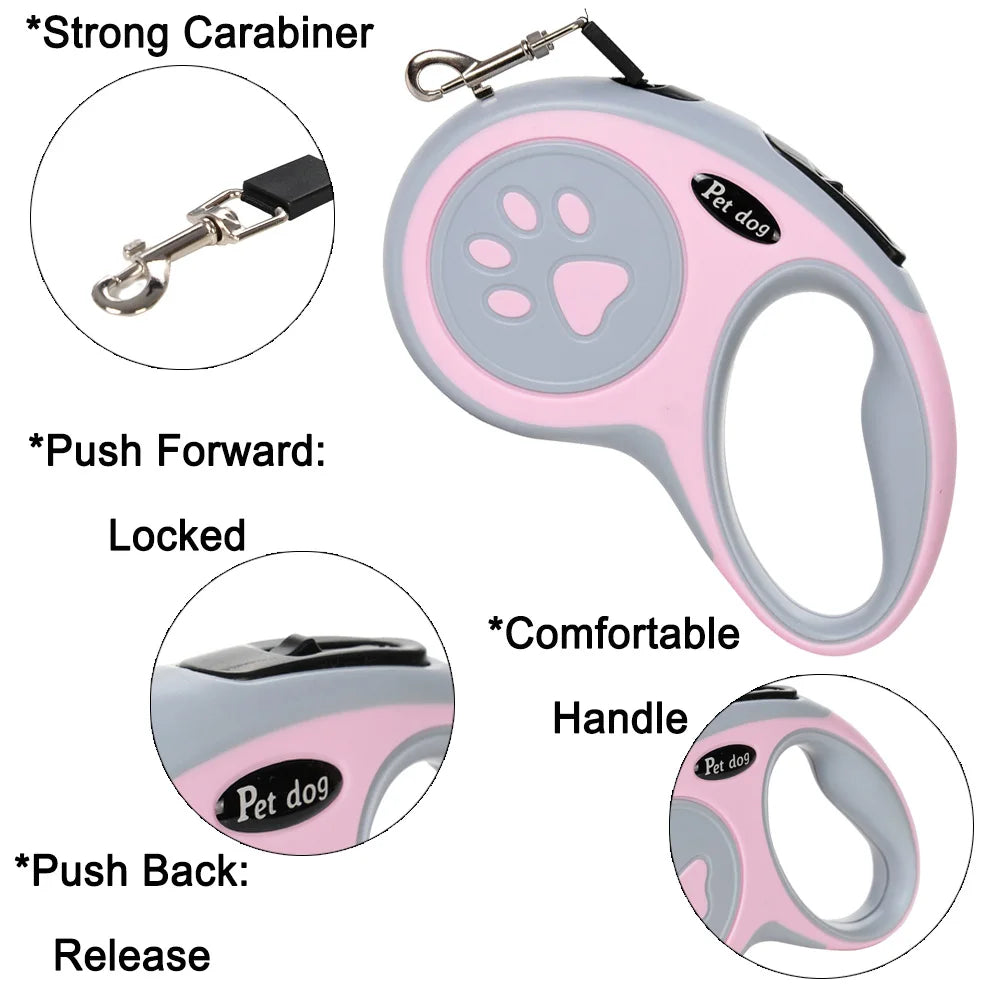 3m/5m Retractable Nylon Dog Leash